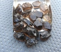 10 Pièces de Quartz Fumé de Haute Qualité, Pierre Précieuse Naturelle Brute Taillée à la Main 20-22 MM, Effet Optique Étoilé, Pendentif/Bague/Collier Sans Trou