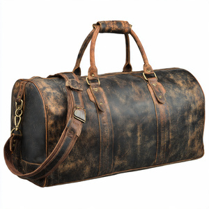 กระเป๋าหนังแท้แฟชั่น, กระเป๋าหนังวัวใบใหญ่สำหรับผู้ชายและผู้หญิงกระเป๋าเดินทางทางธุรกิจกระเป๋าสะพายไหล่ใบใหญ่สำหรับสุดสัปดาห์ - Product Image 4