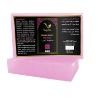 Özel etiket yüz ve vücut Vegan cilt bakımı güzellik çubuğu sabunu organik Argan yağı ve gül düşük Moq fabrika fiyat
