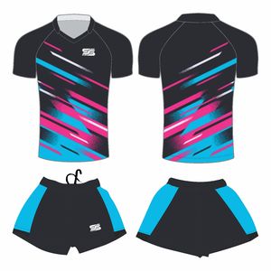 Conjunto de uniforme de rugby Jersey transpirable sublimado y pantalones cortos de rugby - Product Image 6