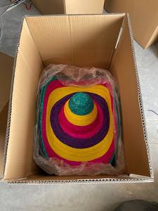 Mexicain tissé Hawaii moyen décoratif mode caractéristiques nationales arc-en-ciel Bobble chapeau de paille - Product Image 5