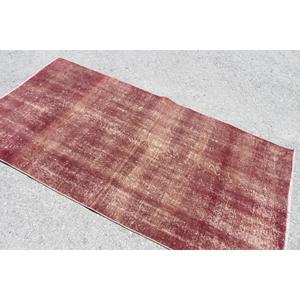 Tapis vintage 3,7 x 7,1 pieds, tapis, tapis persan rouge en laine - Product Image 4