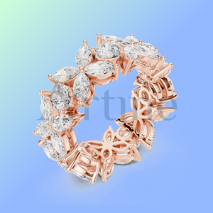 Adrona 10K แหวนหมั้นเพชรโมอิสฮาโลคลาสสิกสีทอง - Product Image 1