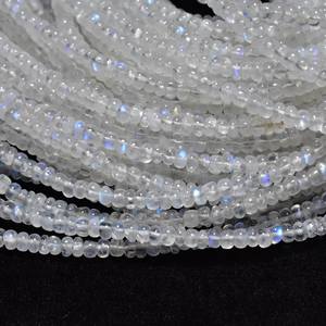 Perles rondes facettées en pierre de lune arc-en-ciel faites à la main, 3,5 mm, 16 pouces de long, pierres précieuses de pierre de lune de haute qualité à prix de gros - Product Image 4