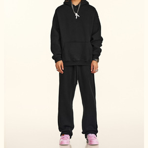 Ropa personalizada Streetwear pantalones de chándal y sudaderas con capucha conjunto de chándales de gran tamaño Unisex hombres Sudadera con capucha pantalones de chándal de peso pesado conjunto Suelto - Product Image 4