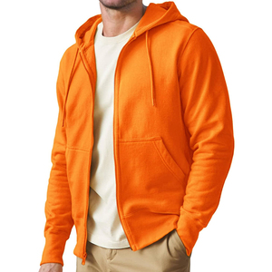 Sweat à capuche épais à fermeture éclair intégrale en coton 100% personnalisé avec logo, sweat à capuche épais à fermeture éclair pour homme, coton mélangé basique personnalisé - Product Image 1