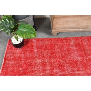 Alfombra ecológica de lana Roja turca Vintage 4x6, 5 pies moderna área grande patrón de retazos decoración de comedor respaldo de látex - Product Image 5