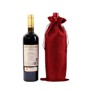 Poignée en bois sac de transport de bouteille d'eau imprimé toile de jute avec un design uni pour le vin et la bière Textiles et produit en cuir - Product Image 3