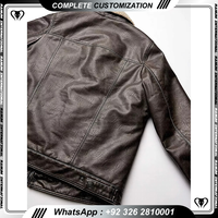 Veste en cuir d'hiver pour homme de haute qualité en cuir de vache véritable avec logo personnalisé, couleurs et tailles sur mesure