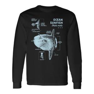 Camiseta de Manga Larga con Diseño de Anatomía de Mola Mola para Amantes de la Pesca, Ideal para Artículos Promocionales - Product Image 1