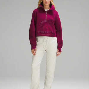 Sweat-shirts à demi-zip pour femmes, style tendance, chauds et décontractés pour l'hiver, séchage rapide, confortables - Product Image 3