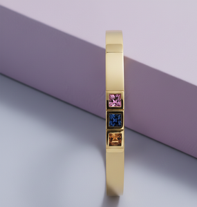 Blue Amethyst & Blue Hydro 6mm Square Stone <b>Bangle</b> 925 Sterling Silver 18K <b>Gold</b> <b>Plated</b> <b>Bangle</b> Party Wear Gift for Her - Product Image 4