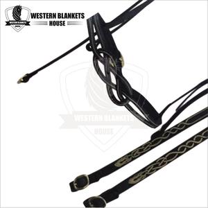 Ensemble de harnais et de bride de course équestre occidentale de qualité supérieure avec cuir et acier inoxydable confortable - Product Image 4