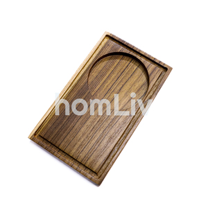 Bandeja de Servir de Madera de Teca Ecológica y Natural OEM, Apta para Alimentos, Sin Pintura ni Barniz, Halal, Personalizable para Cocina - Product Image 3
