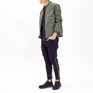 Men's Winter Bomber <b>Jacket</b> High Street Style 100% Polyester Waterproof Stand <b>Collar</b> Eco-Friendly Bomber <b>Jacket</b> - Product Image 2