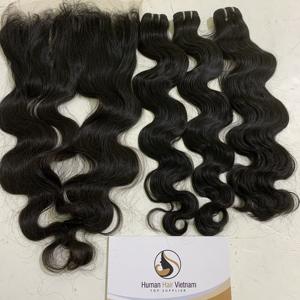 Tissage en lot de cheveux humains, couleur naturelle, vierge, cheveux humains indiens, Body Wave, ensemble de fermeture, vente en gros - Product Image 5