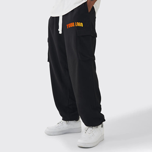 Pantalon pour homme sur mesure nouveau design 100% coton polaire lavé sur mesure couleur noire solide streetwear pantalon de survêtement pour homme - Product Image 6