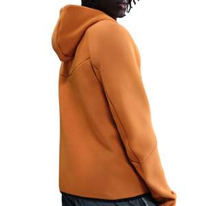 Veste à capuche zippée intégrale pour homme, en polaire technique, imperméable, respirante, coupe-vent, orange, légère, chaude, pour l'entraînement sportif, l'hiver, devant - Product Image 3