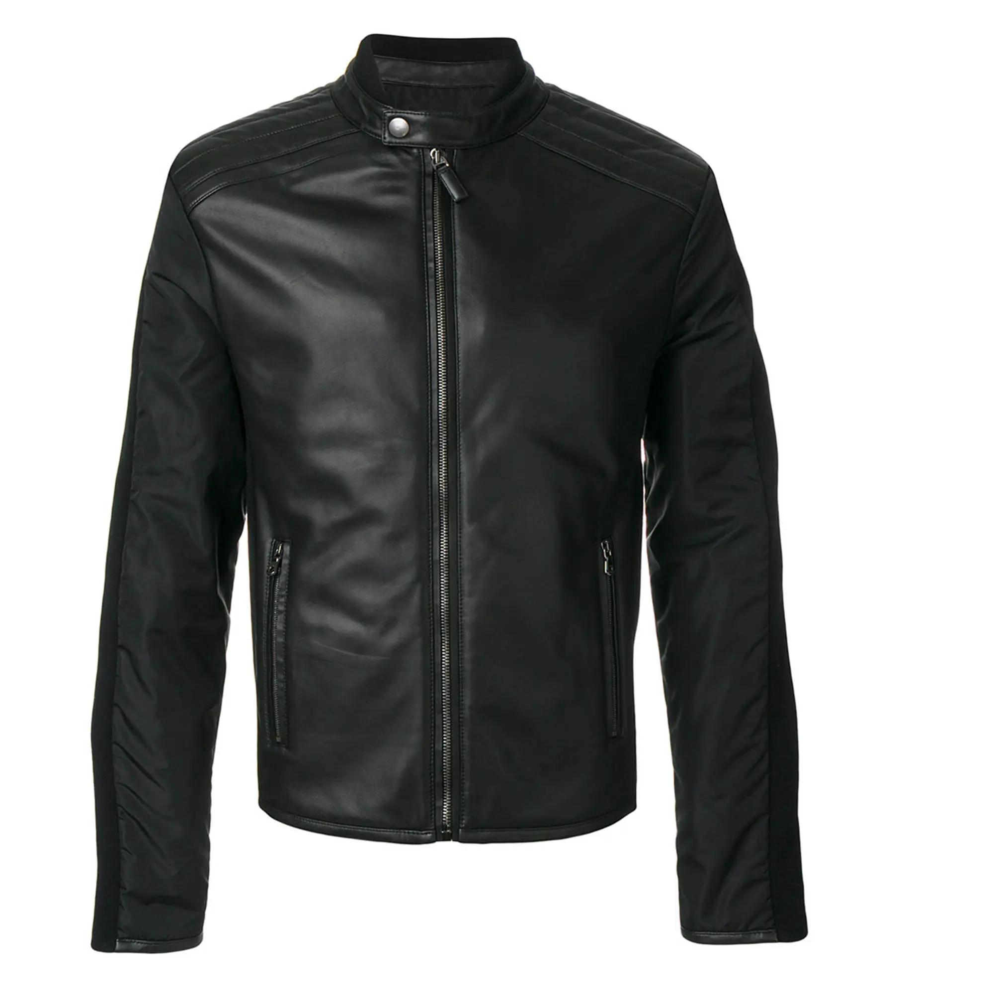 Heavy Weight Faux Shearling Men Suede Leather Jacket in Black Custom Streetwear Clothing Leather Jacket Faux Leather Jacket