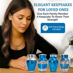 Elegant Cremation <b>Urn</b> Set of 1 <b>Large</b> <b>Urn</b> for Ashes And 4 Small <b>Urns</b> for Humans - Product Image 6