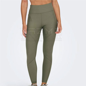 Leggings de Yoga para entrenamiento de gimnasio de cintura alta, logotipo personalizable, patrón sólido, levantamiento de cadera, pantalones de Yoga de cintura alta para Fitness, correr, Yoga - Product Image 3