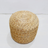 Puf de Jacinto de Agua Tejido a Mano, Moderno y Ecológico, de la Fábrica Artex Dong Thap, Otomana Tejida, Florero Móvil para Sala de Estar