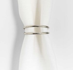 Vente en gros de ronds de serviette élégants en fil métallique argenté Décoration de table de fête moderne en acier inoxydable durable avec impression de logo personnalisé - Product Image 1