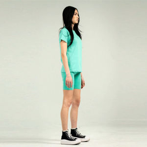 Hot Selling Solid 2 Piece <b>Set</b> <b>Women</b> 100% Cotton T-<b>shirt</b> With <b>Shorts</b> Customized Logo Solid <b>Women's</b> <b>Set</b> Casual Wear OEM Service - Product Image 4