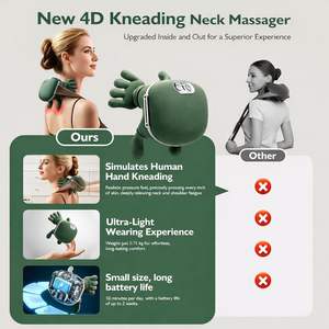 HOT Electric Neck Shoulder Cervical Pillow Massager with Kneading Pressing Features Shiatsu Vibration Functions for <strong>Home</strong> <strong>Car</strong> Use - Product Image 6