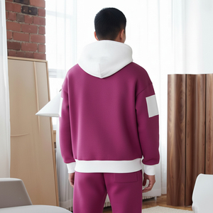 Sudadera con capucha para hombre, personalizada, 100% algodón, forro polar, extragrande, con cremallera, para invierno, informal, de dos tonos. - Product Image 2