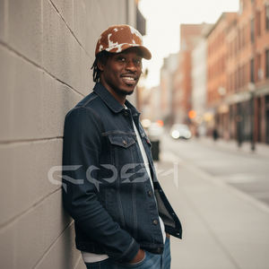 Handmade Cowhide Hair On Leather Cap Western Ranch Style - Product Image 1