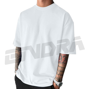 Top de manga corta con hombros caídos Unisex de gran tamaño, ropa de calle informal holgada de verano, moda cómoda para uso diario - Product Image 1