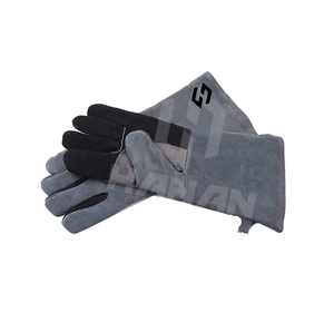 Guantes de seguridad de trabajo personalizados de color sólido Guantes de soldadura de cuero Soldadores resistentes al calor Guantes de protección de manos de seguridad - Product Image 1