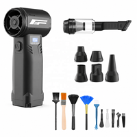 Souffleur d'air sans fil/aspirateur 90 000 tr/min, vitesse réglable 5 vitesses, débit d'air 68 m/s avec écran d'affichage et kit de brosses pour PC, clavier, voiture