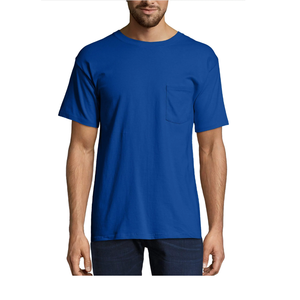 Camiseta de Algodón Orgánico Lisa Extra Grande de Moda para Hombre, de Alta Calidad, con Bolsillo, Precio al por Mayor - Product Image 6