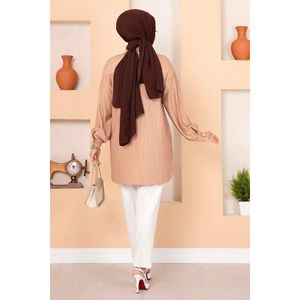 Chemise Hijab rayée légère pour garçons et filles Style tissé décontracté en coton et polyester de haute qualité pour toutes les saisons - Product Image 3