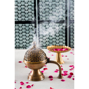 Brûleur d'encens antique en céramique brûleur de parfum d'intérieur de ménage parfum de Oud de bois de santal bouddhiste pour la maison déco de table et Chruch - Product Image 5