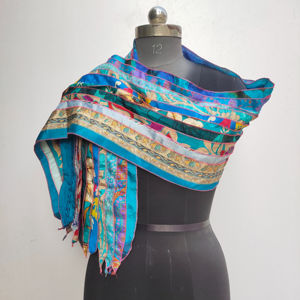 แผ่นผ้าส่าหรีผ้าไหมแบบยาวยาวยาวผ้าพันคอแบบกลับด้านได้สีสันสดใสดอกไม้ผ้านุ่มเรียบลื่นสำหรับผู้หญิงเครื่องประดับแฟชั่นฤดูใบไม้ผลิ - Product Image 1