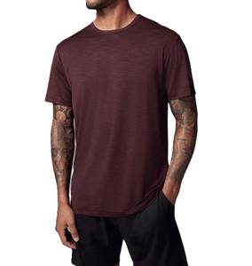 Vente en gros de t-shirts à col ras du cou pour hommes, manches courtes, couleur unie, confort, entraînement et ruine, vêtements de sport, utilisation en extérieur, respirants - Product Image 5
