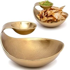 Elegante latón antiguo Diseñador Vintage fruta servir cuenco de Metal para el hogar y la boda cuenco Victoriano de lujo - Product Image 1