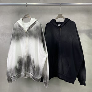 New Design Oversized Vintage Washed <b>Zip</b> <b>Up</b> Hoodie | Unisex Streetwear Loose Fit Fleece <b>Jacket</b> - Product Image 6