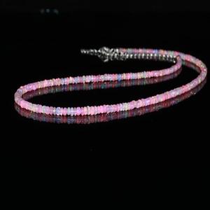 Collar de cuentas de ópalo Rosa llamativo de Plata de Ley 925 hecho a mano, joyería de cuentas finas personalizadas para regalo del Día de la madre - Product Image 3