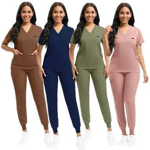 Polyester Unisex <b>Scrub</b> Sets for Healthcare Workers-Eco-Friendly Twill Fabric Customized Logo Wrinkle Resistance Durability Easy - Product Image 3
