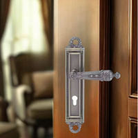 Poignée de chambre à coucher européenne de luxe moderne en argent conception de petit ange serrure de porte de chambre silencieuse magnétique matériau en zinc