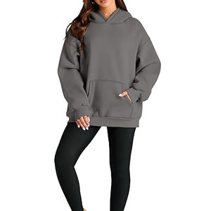 Vente en gros de sweats à capuche personnalisés d'hiver, épais, oversize, tendance, coupe ample, avec logo frontal, multicolores - Product Image 5
