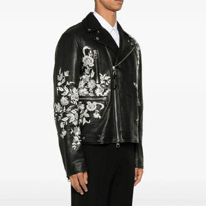 Logo personnalisé hiver style de rue en gros prix veste en cuir pour hommes best-seller hommes élégant brodé veste en cuir - Product Image 4