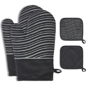 <b>Cheap</b> Price Durable Dish Washing Waterproof Wholesale 100% Organic Cotton Gots Certificate Heat Resistant Oven Kitchen Glove Set - Product Image 6