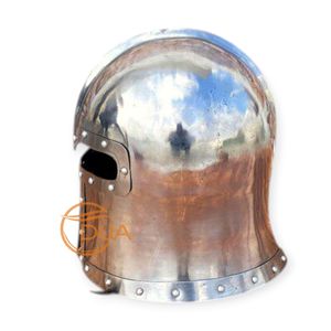 Casco medieval Barbuta hecho de lámina de calibre 18 diseñado para Recreaciones históricas - Product Image 2
