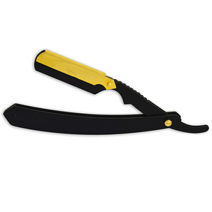 La mejor herramienta superior, maquinillas de afeitar plegables manuales para hombres, maquinilla de afeitar negra suave mate de seguridad, conveniente peluquero de borde recto Premium - Product Image 5