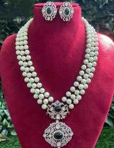 Ensemble de collier de créateur de luxe plaqué or polonais victorien avec boucles d'oreilles bijoux de mariée pour mariage et célébration de fête - Product Image 1